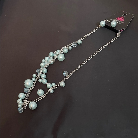 Paparazzi Silver Chain with Blue Beads - Picture 4 of 7